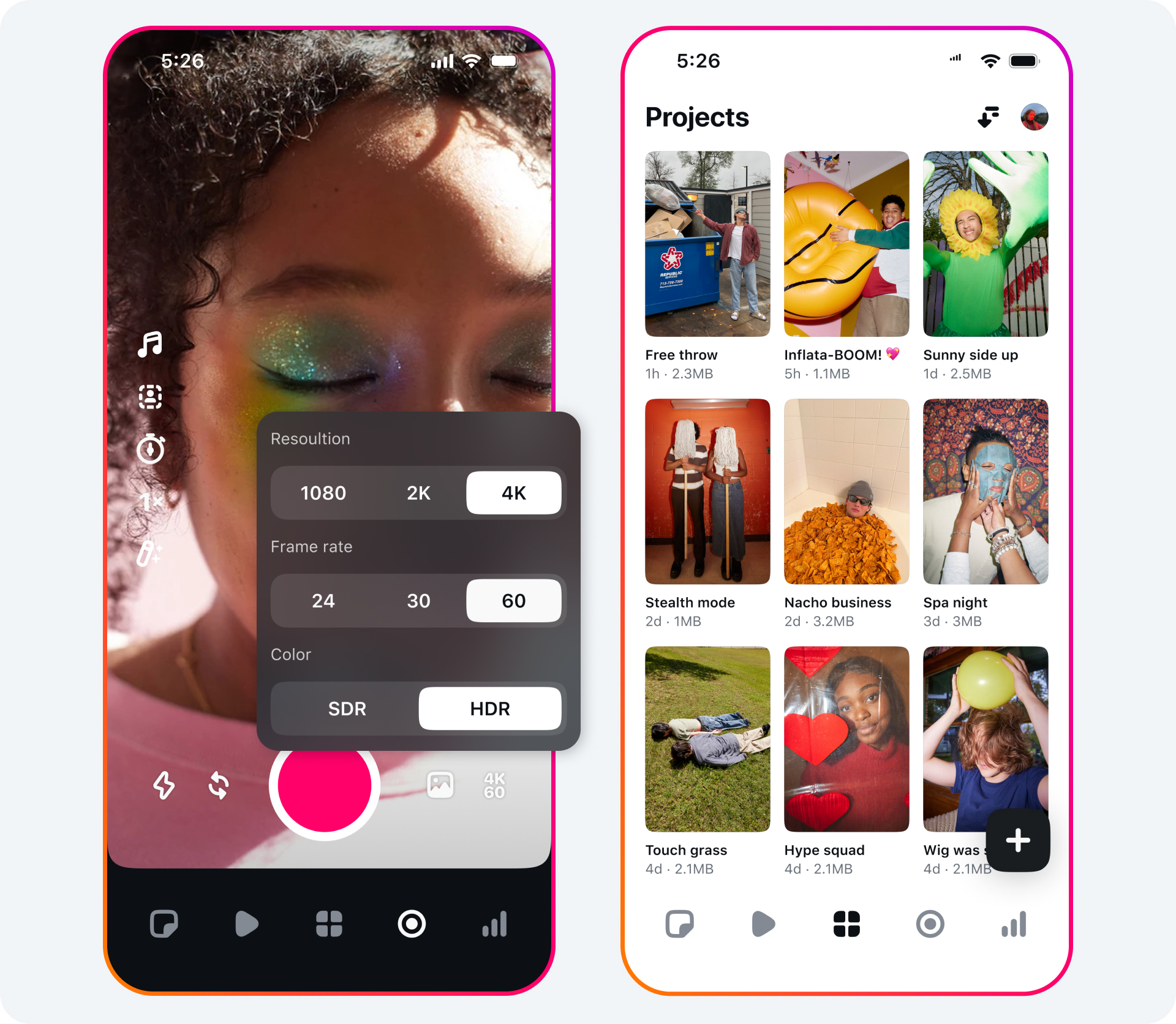01_Edits_App_Launch_Key_Features_Carousel_01 Screens showing the Edits app interface
