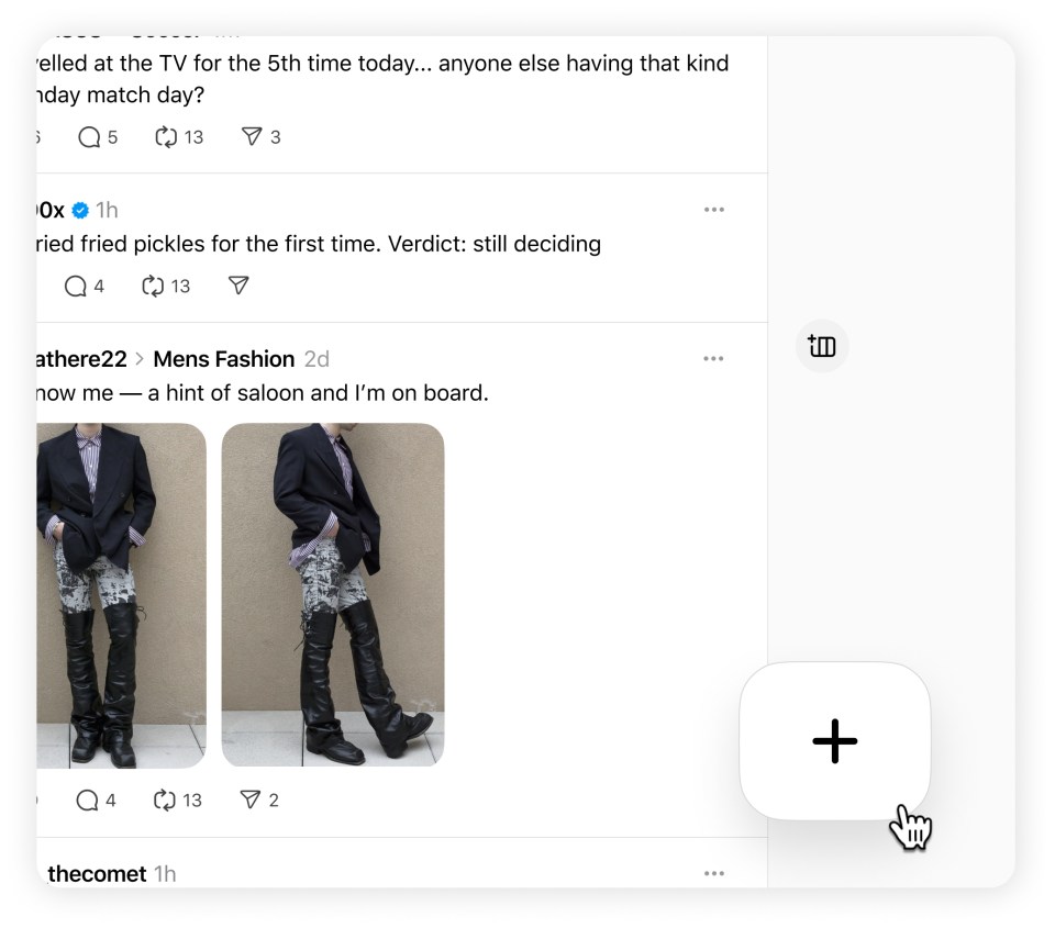 Image showing pop-up editor on Threads