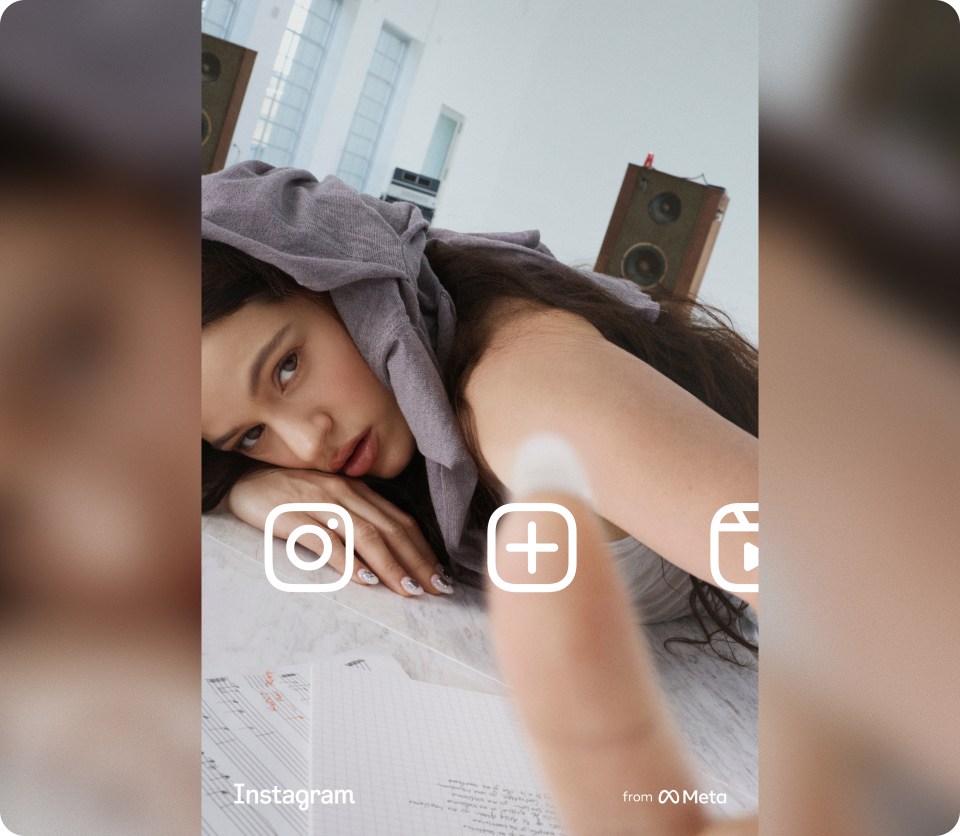 Rosalia with Instagram logo and icons