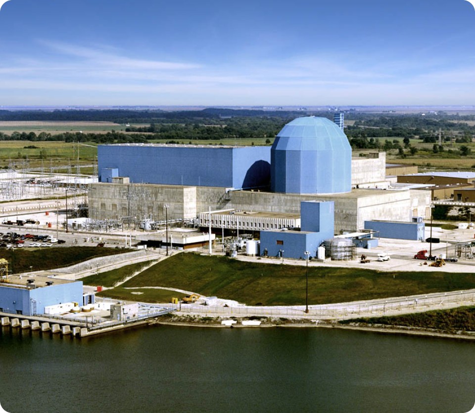 Photo of the nuclear plant at midday