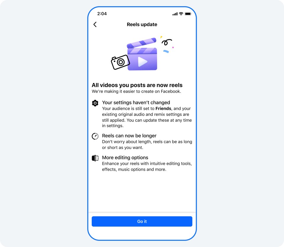 Image showing prompt for changing audience