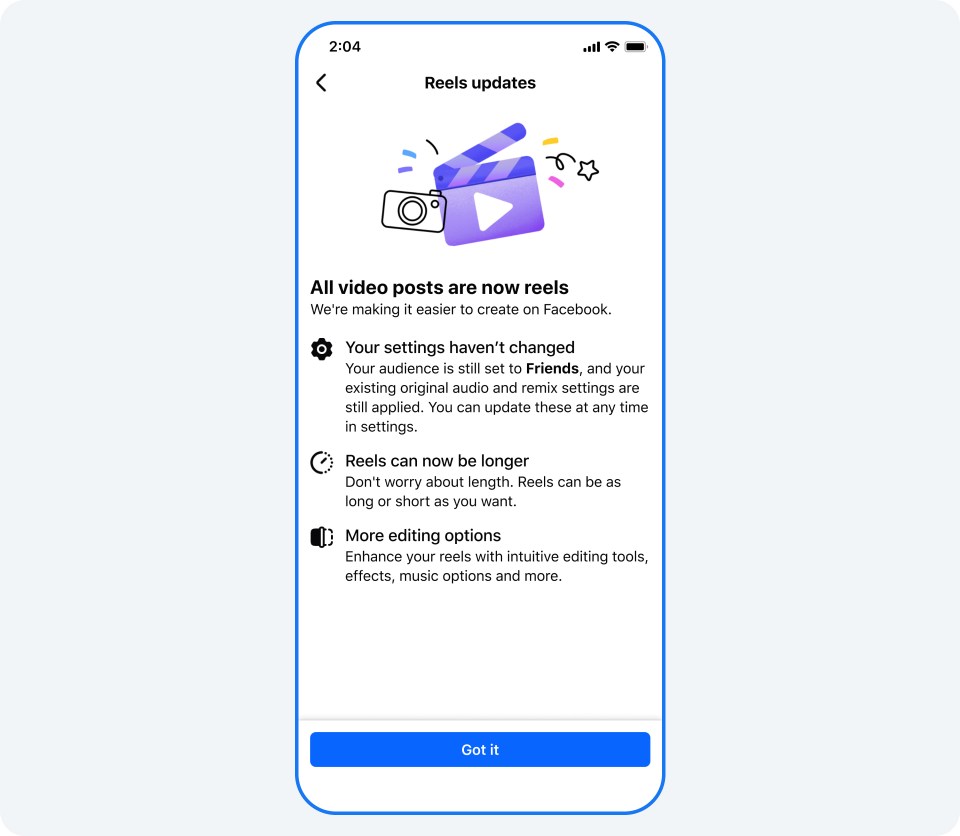 Image showing prompt for changing audience