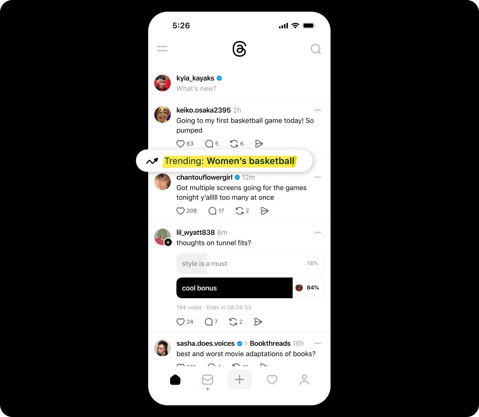 Threads highlighter showing you a trending topic