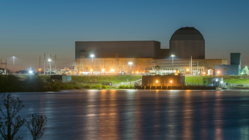 Nuclear plant at twilight