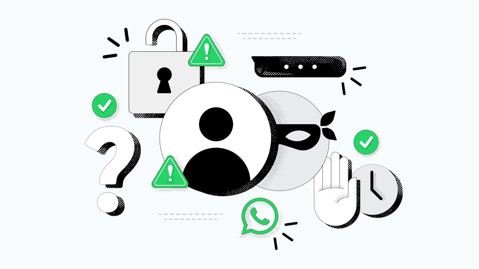 Privacy- and safety-related icons, for example a padlock