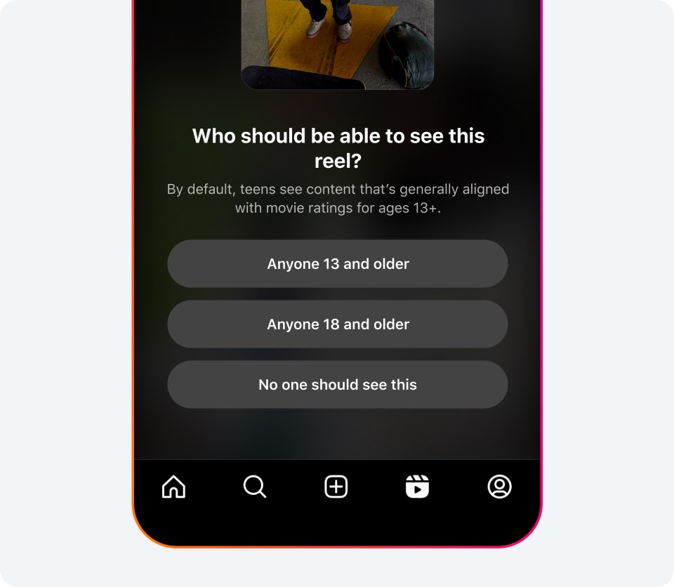Screen showing a prompt to rate content