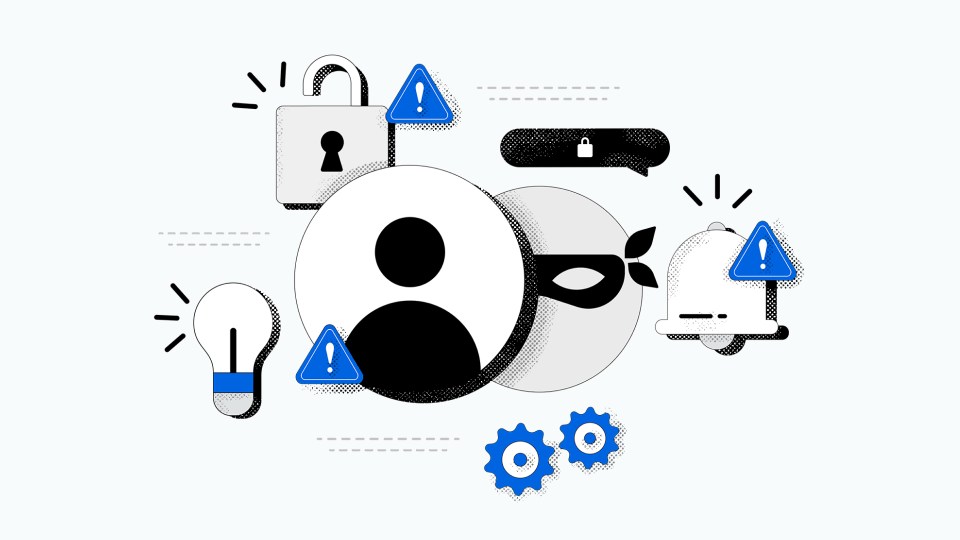 Collage of cybersecurity-related images