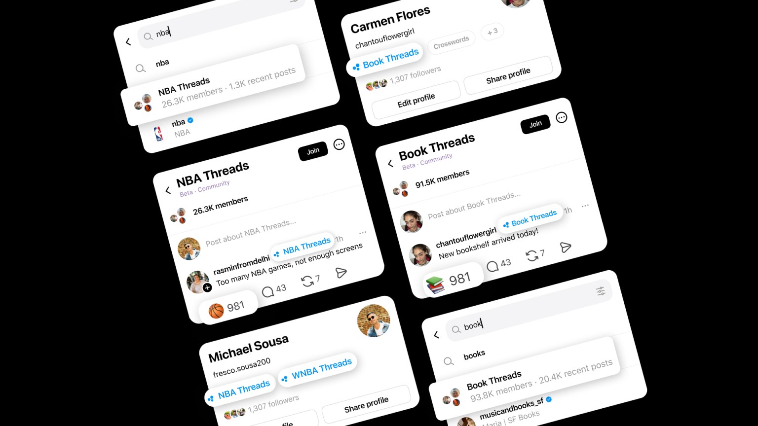 ميزة المجتمعات في THreads