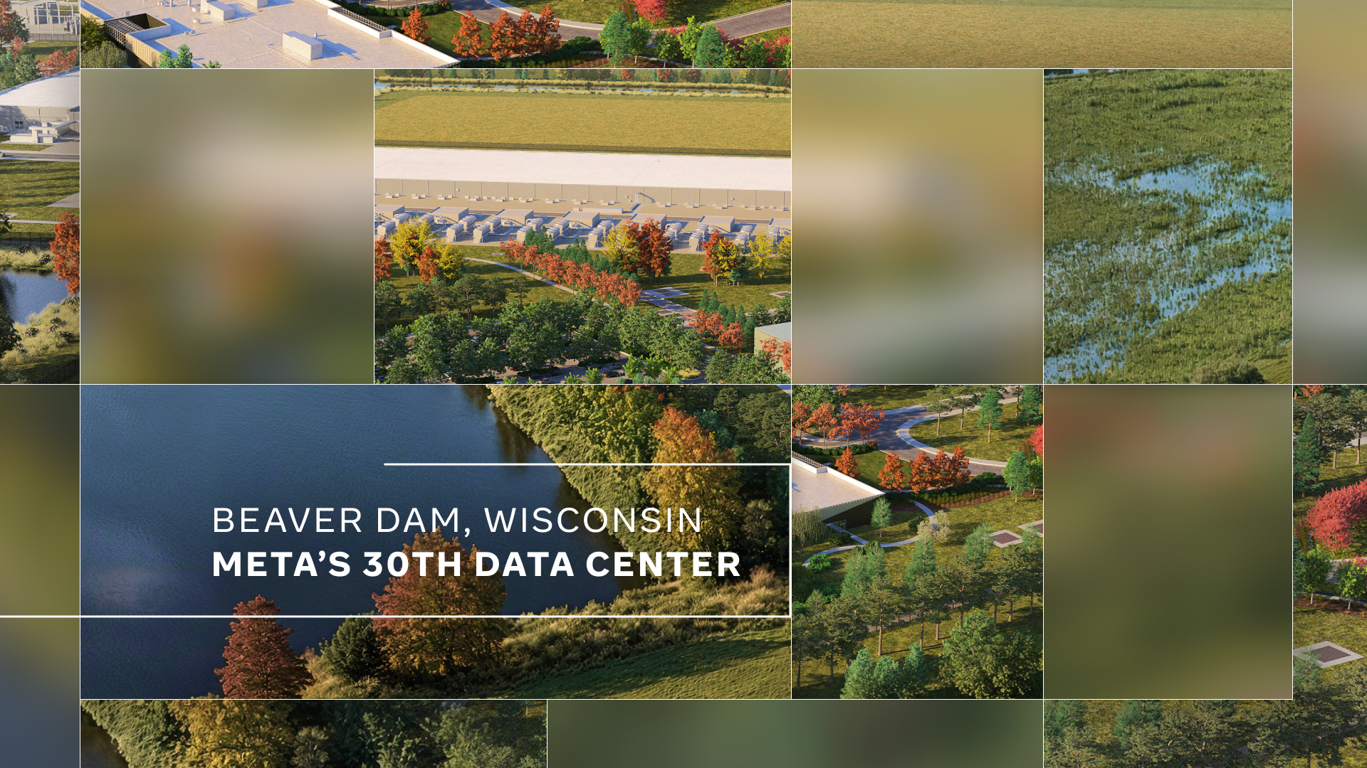 Design rendering of Meta's data center in Beaver Dam, Wisconsin