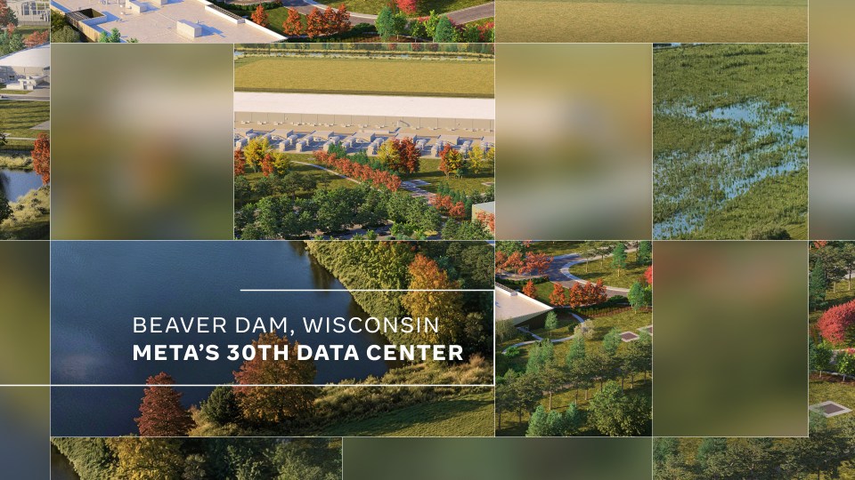 Design rendering of Meta's data center in Beaver Dam, Wisconsin