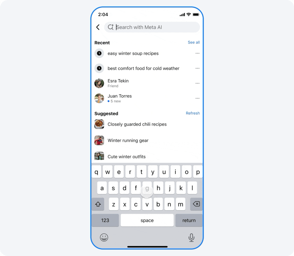 A GIF showing the updated immersive Facebook Feed grid layout