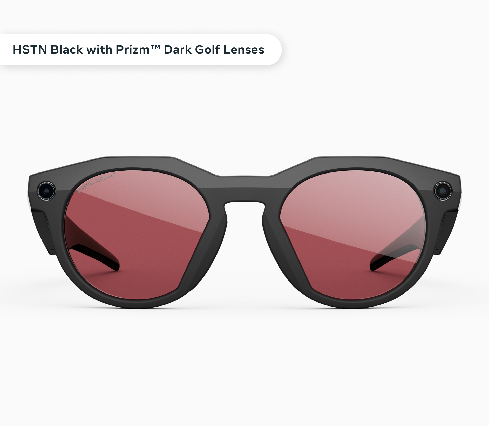 A photo of the Oakley Meta HSTN glasses Black with Prizm™ Dark Golf Lenses.