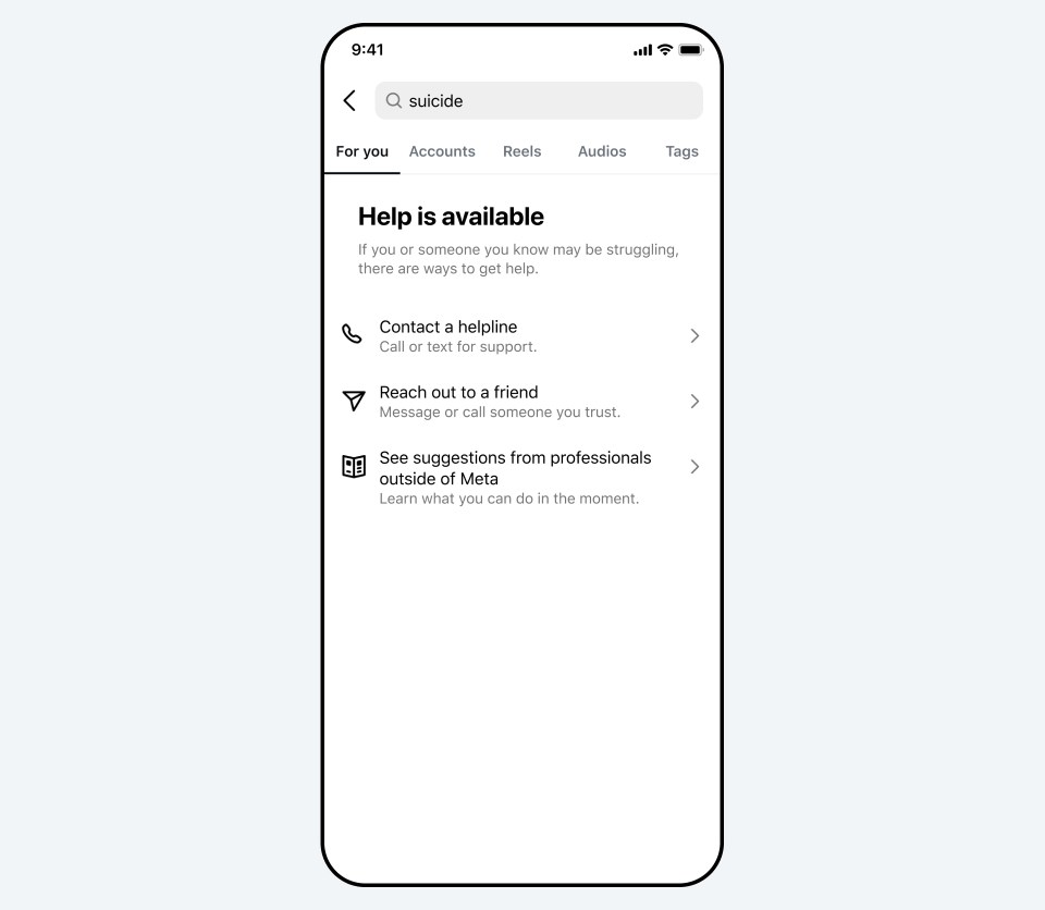 Blocked search terms UI
