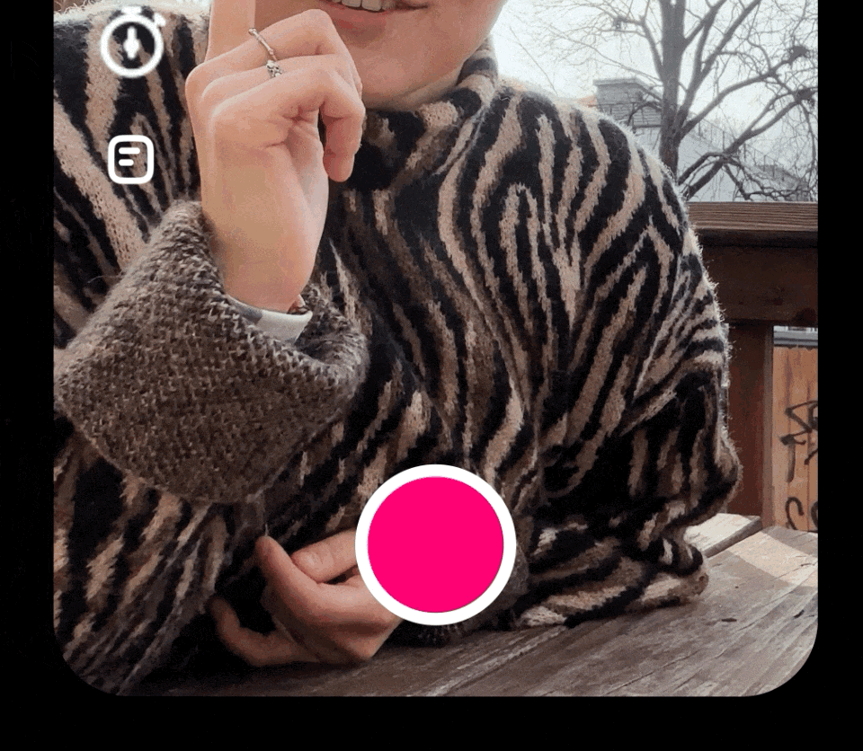 A GIF showing the teleprompter feature in the Edits app.