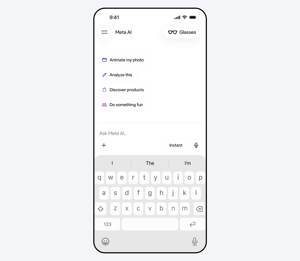 Phone screen recording showing Meta AI Shopping mode 