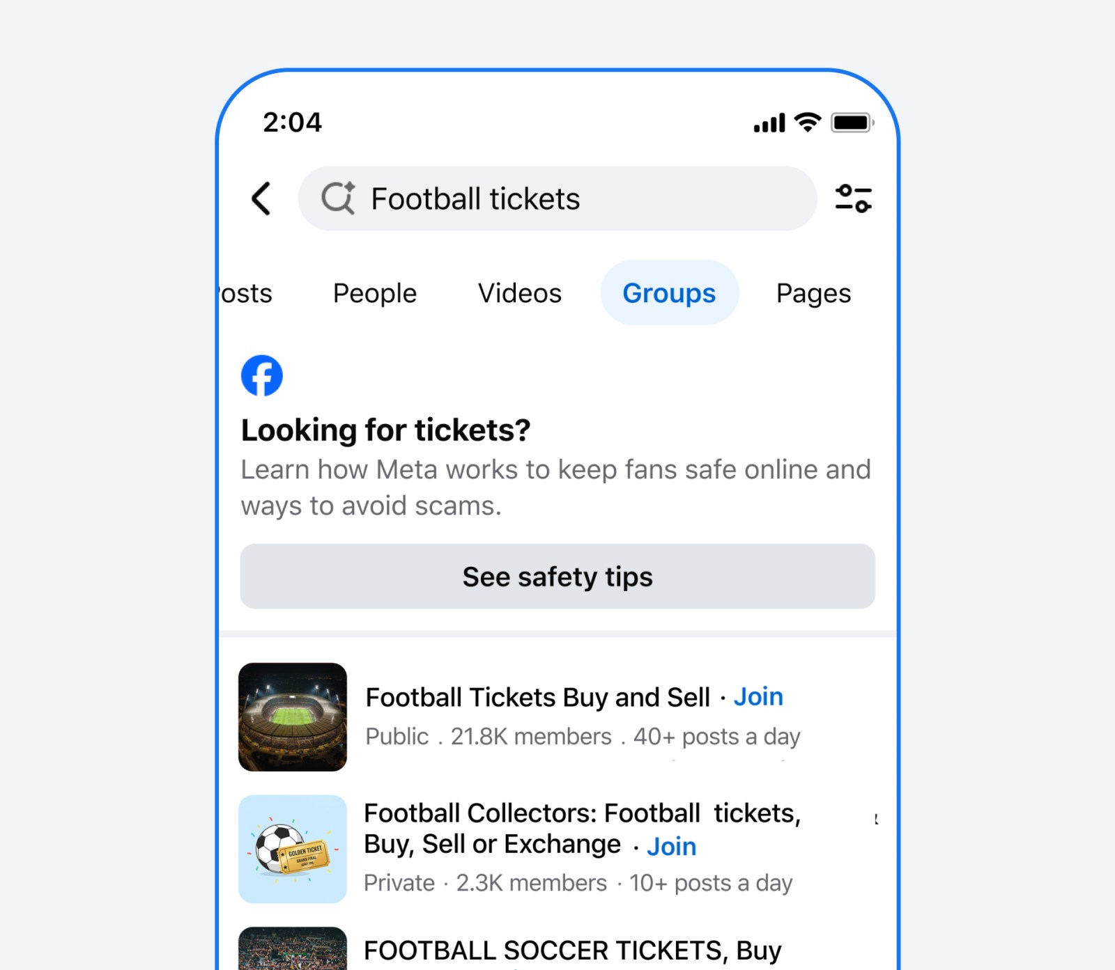 Facebook notification UI