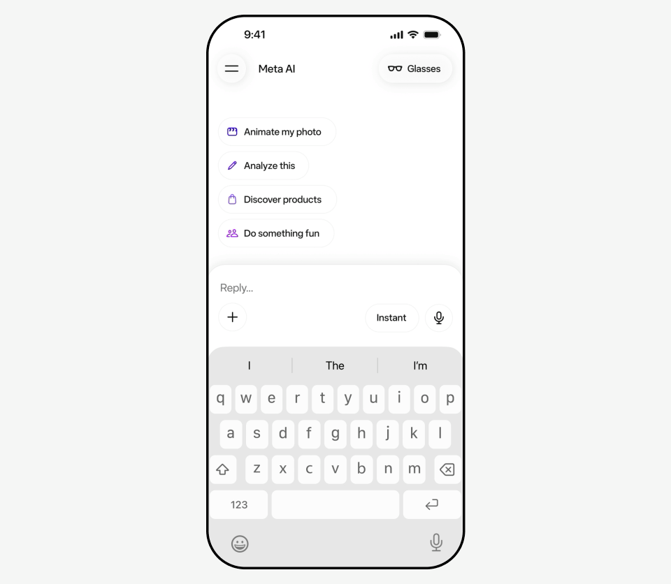 Shopping Meta AI UI