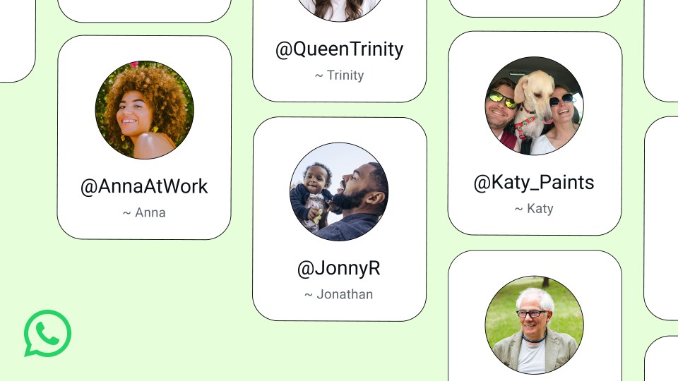 Collage of users with usernames