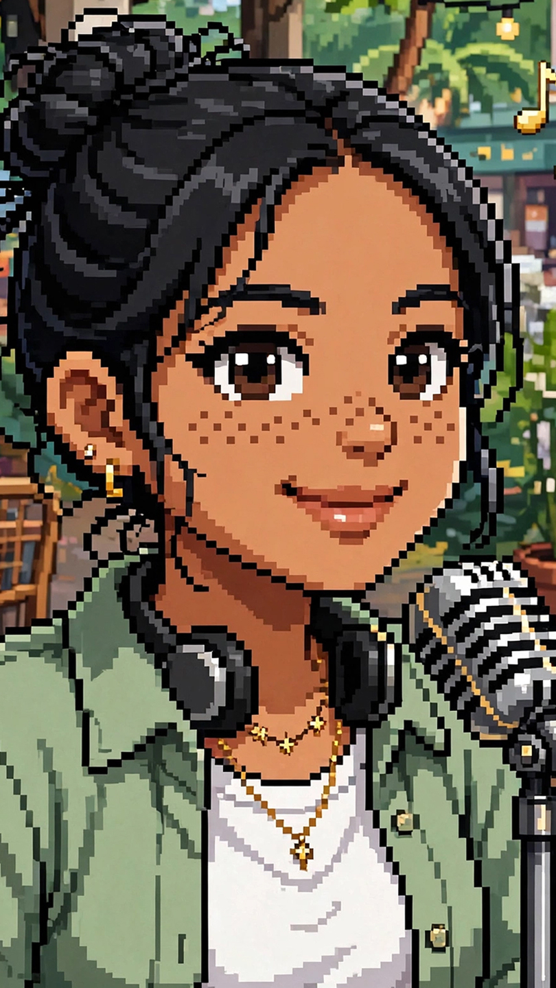 Person as a stylized 16-bit video game character