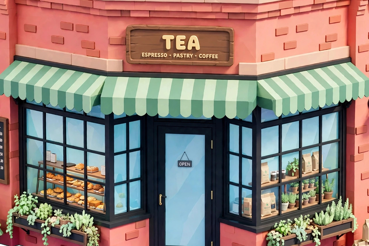 Building as a cute isometric low-poly game asset with pastel colors